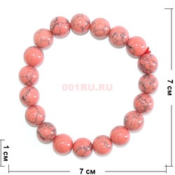 Браслет из родонита 10 мм - фото 135375