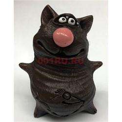 Коричневая кошка (18) из полистоуна 8,2 см - фото 135584