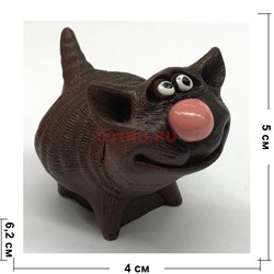 Кошка (22) коричневая из полистоуна 5,0 см - фото 135587