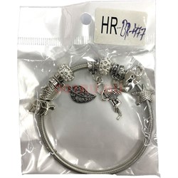 Браслет «Pandora» с 3 подвесками в ассортименте 12 шт/упаковка - фото 136420