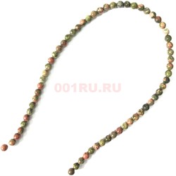 Бусины сардоникс круглые 6 мм для рукоделия на нитке 40 см - фото 136554
