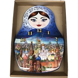 Часы деревянные (MS-188) «Матрёшка» - фото 137471
