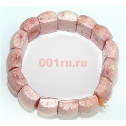 Браслет из губчатого коралла розовый прямоугольный - фото 138493