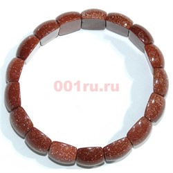 Браслет из коричневого авантюрина прямоугольный округлый - фото 138615
