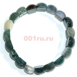 Браслет из зеленого яшмы прямоугольный округлый - фото 138647