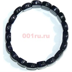 Браслет из темно-синего авантюрина прямоугольный округлый - фото 138665