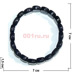 Браслет из темно-синего авантюрина прямоугольный округлый - фото 138666