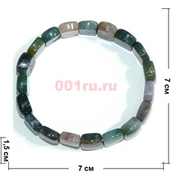 Браслет из зеленой яшмы прямоугольный округлый - фото 138676