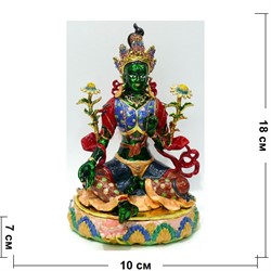 Металлическая шкатулка зеленая «Тара» 18 см - фото 138967