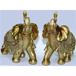 Фигурка из полистоуна золотистая «Слон» 16 см - фото 139561