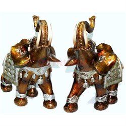 Фигурка из полистоуна светло-коричневая «Слон с клыками» 25 см - фото 139611