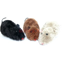 Игрушка иннерционная «Крыса» 60 шт/уп мягкая пушистая - фото 140004