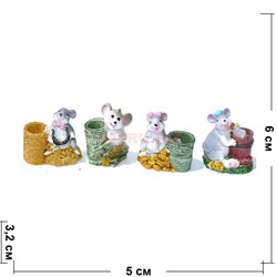 Фигурка из полистоуна (KR-06) «Крыса» символ 2020 года с деньгами 4 шт/уп - фото 140109