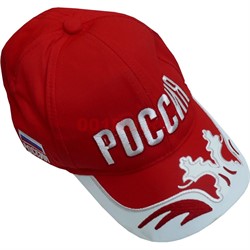 Кепка-бейсболка Россия красно-белая 12 шт/уп - фото 140271