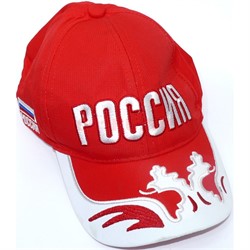 Кепка-бейсболка Россия красно-белая 12 шт/уп - фото 140273