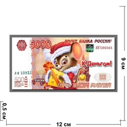 Магнит символ 2020 года купюра 5000 рублей «К деньгам!» - фото 141635