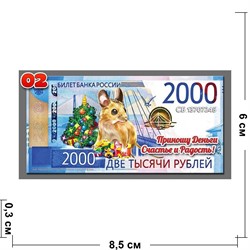 Магнит символ 2020 года купюра 2000 рублей (02) - фото 141649