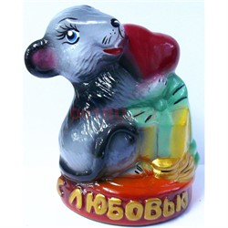 Копилка Крыса с подарочком символ 2020 года керамическая - фото 143129