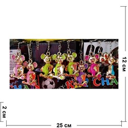 Брелок символ года Крыса золотая на самокате 12 шт/уп - фото 143275