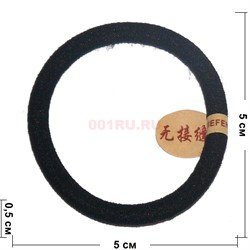 Резинка для волос черная толстая 100 шт/упаковка - фото 143423