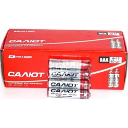 Батарейки солевые "Салют" AАА, цена за уп 60 шт - фото 143798