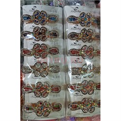 Заколка автомат (B-690) со стразами 12 шт/упаковка - фото 144387