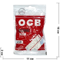 Фильтры сигаретные OCB Long Slim 100 шт 6 мм диаметр - фото 144946