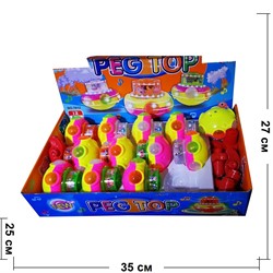 Игрушка светящаяся с музыкой Peg Top 12 шт/уп с музыкой - фото 145361