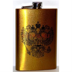 Фляга 8-9-10 унций Герб России в золоте - фото 146527
