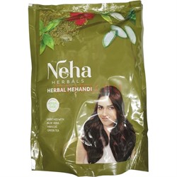 Хна Neha 140 гр натуральная с зеленым чаем и др. добавками - фото 147209
