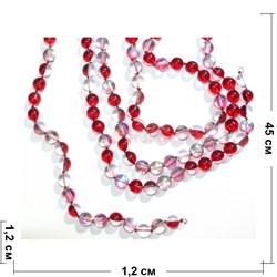 Нитка бусин 12 мм из красного опала 36 бусин - фото 151651