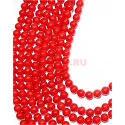 Нитка бусин 6 мм из красного коралла прессовка 69 бусин - фото 152029