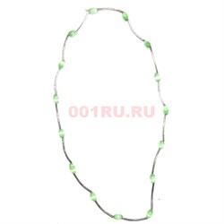 Бусы из кошачьего глаза с металлическими вставками - фото 152538