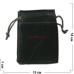 Чехол подарочный замша черный 13x18 см 50 шт/уп - фото 153561