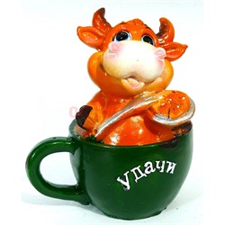 Фигурка Бык в кружке из полистоуна Символ 2021 года 96 шт/кор - фото 153769