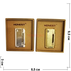 Зажигалка бензиновая Honest металлическая 2 цвета - фото 153927