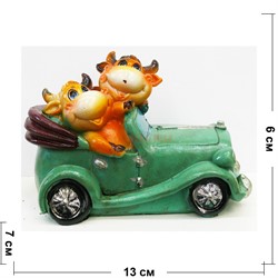 Фигурка из полистоуна (SS-49) Быки в машине Символ 2021 года 48 шт/кор - фото 154103