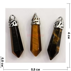 Маятник-подвеска 4 см тигровый глаз в огранке - фото 154814