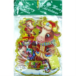 Картинка 25 см новогодняя с символом года на липучке 10 шт/уп - фото 154963