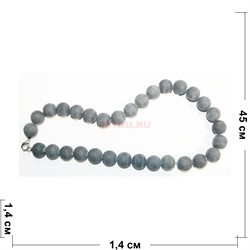 Бусы 14 мм из шунгита 45 см - фото 155559