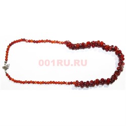 Бусы из сердолика светлые 45 см - фото 158096