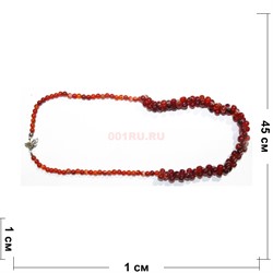 Бусы из сердолика светлые 45 см - фото 158097