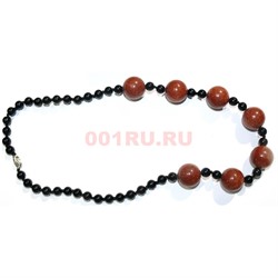 Бусы 51 шт из коричневого авантюрина 46 см - фото 158401