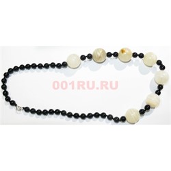 Бусы 51 шт из оникса 46 см - фото 158405