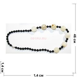 Бусы 51 шт из оникса 46 см - фото 158406