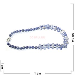 Бусы из содалита длина 50 см - фото 158641