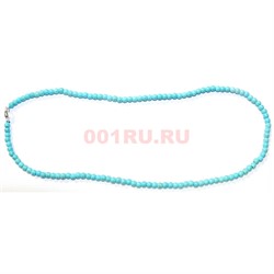 Бусы 4 мм из голубой бирюзы длина 50 см - фото 158728