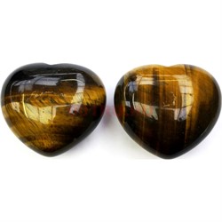 Сердце из натурального тигрового глаза 4x4,5 см - фото 160580