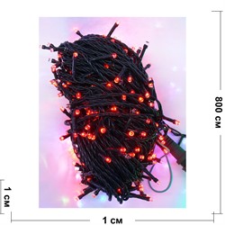 Гирлянда новогодняя LED красная 8 м - фото 160796
