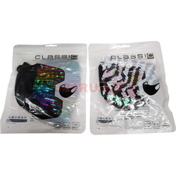 Маска гигиеническая Classic Mask c пайетками 20 шт/уп расцветки в ассортименте - фото 162053